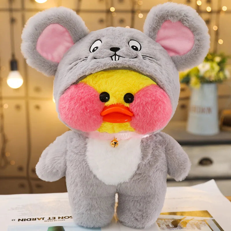 30cm Kawaii LaLafanfan Transformed Panda Yellow Duck Plush Stuffed Soothing Toys Soft Animal Dolls