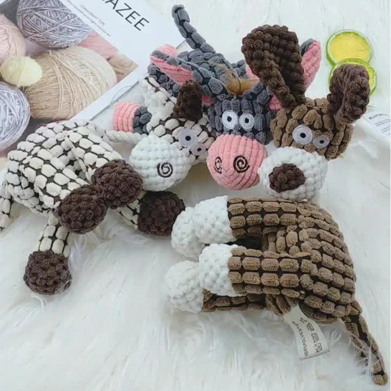 Chew Toy For Dogs Puppy Squeaker Dog Toy Fun Pet Toy Donkey Shape Corduroy