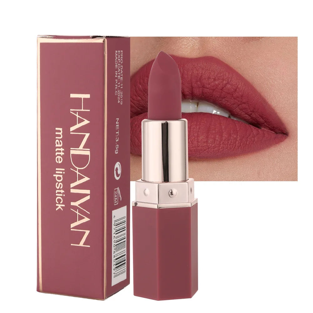 6 Colors Matte Lipstick Beauty Lip Gloss LippenstiftTinted Balm 24 Hours Waterproof Free Shipping Makeup