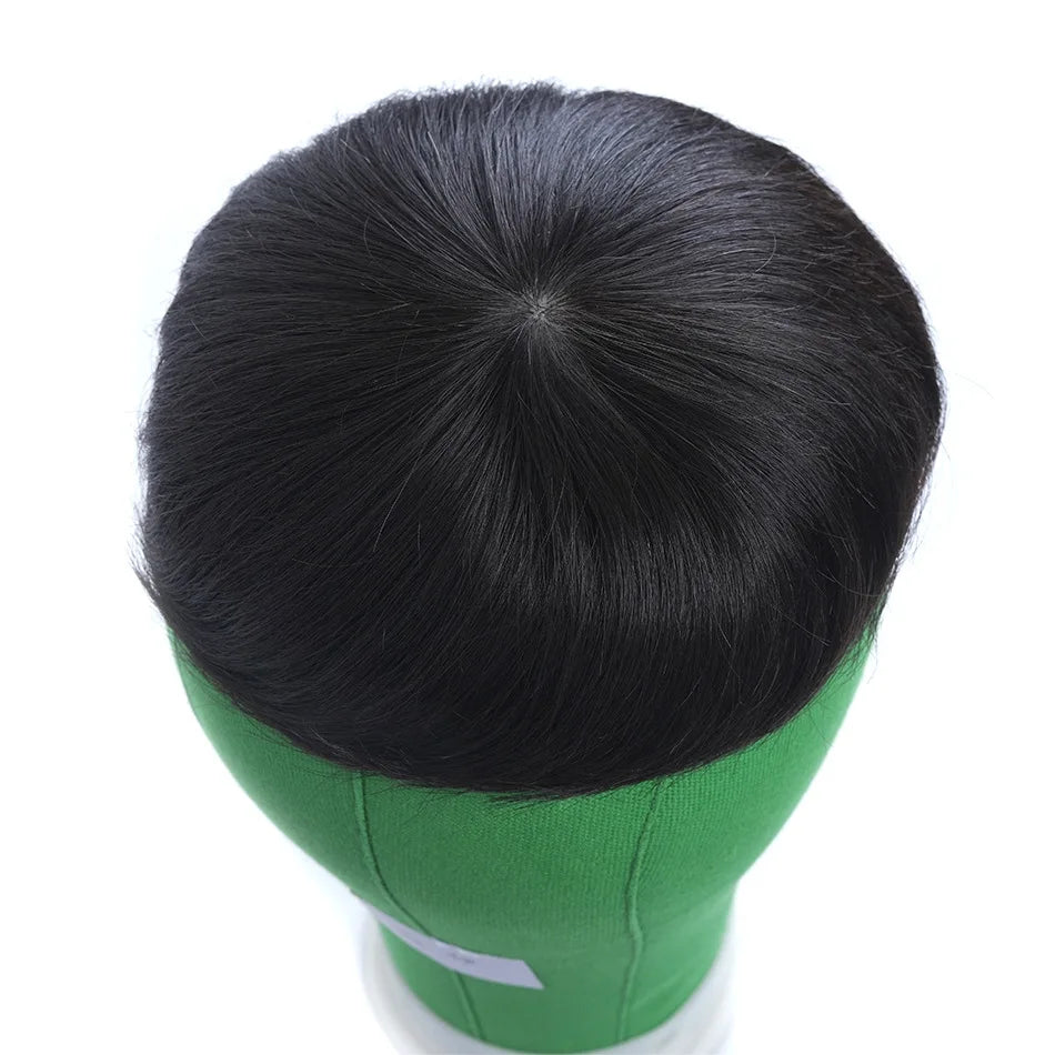 Men Hair Toupee Men's Wig  Swiss Lace PU Capillary Prosthesis Handmade 6Inch