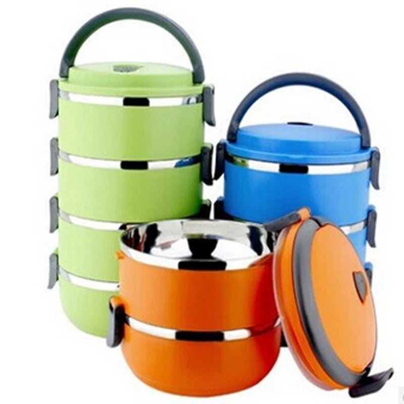 Thermal Lunch Box For Office Lunchbox Thermos Lunch Case Food Container Camping SuppliesStainless Steel bento box