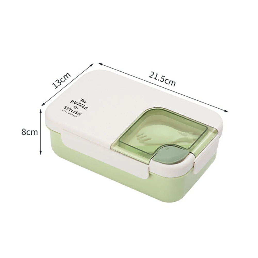 1.1L Double-Layer Lunch Box Portable Rectangular Large Capacity Lunch Container Reusable Good Sealing  Leak-proof