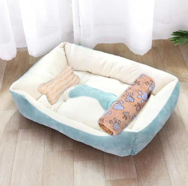 Dog Sofa Bed Bed for Dog Cat Pet Square Plush Kennel Medium Small Cushion Dog Bed House