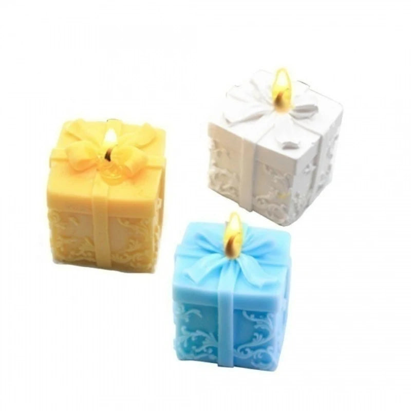 Silicone Candle Mould Gift Box Shape Aroma Candle Gypsum Mold for DIY Soap Making