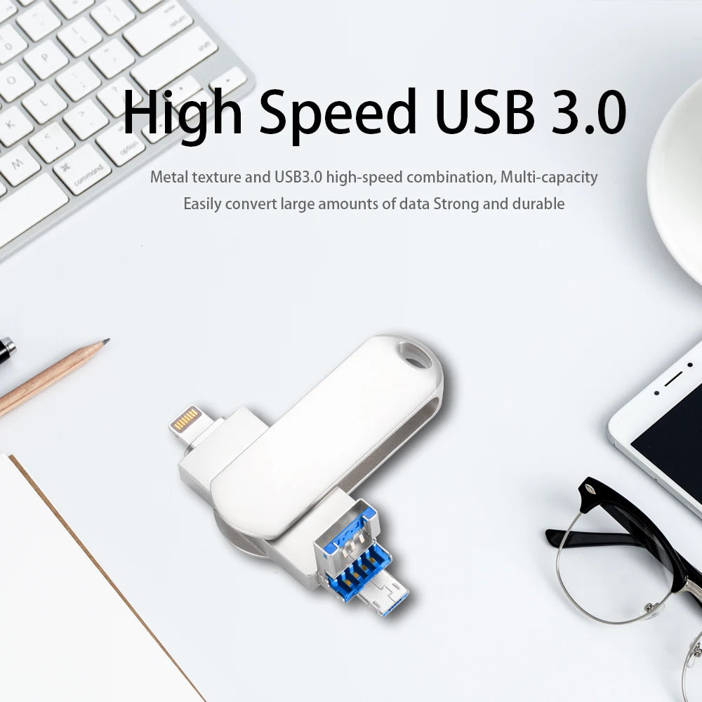 2TB USB 3.0 Flash Drive OTG Memory iPhone Android iPad Micro 3-IN-1