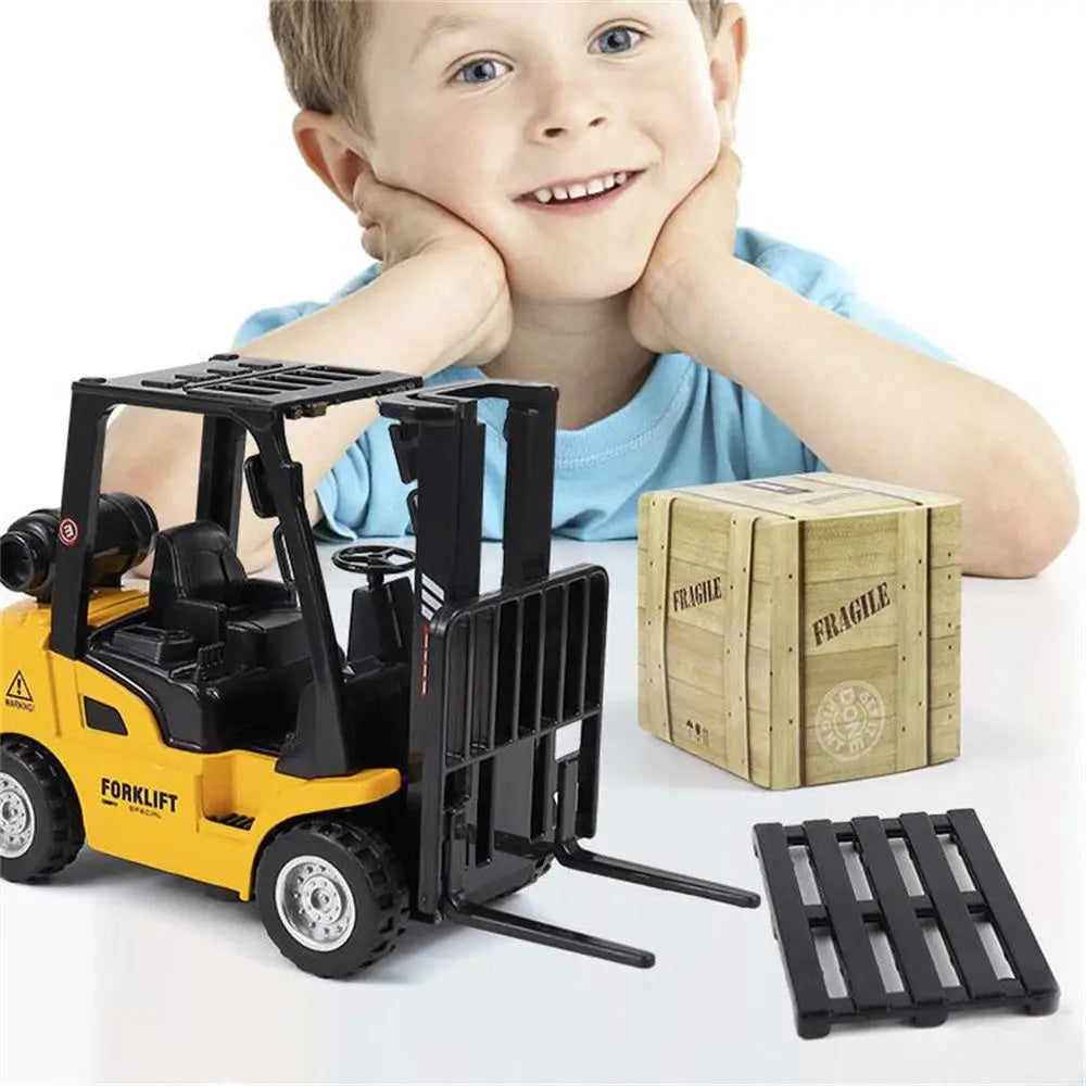 Toy Vehicle Set Educational Car Toy Vehicles Vehicle Construction Die-Cast Model Pallet Interactive Toy Forklift Friction Toy