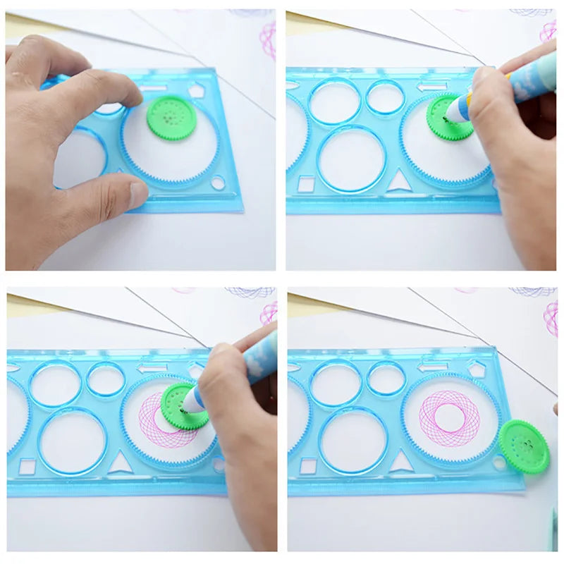 Geometry Spirograph Drawing Stencils Set Painting Template Kids Educational Toy