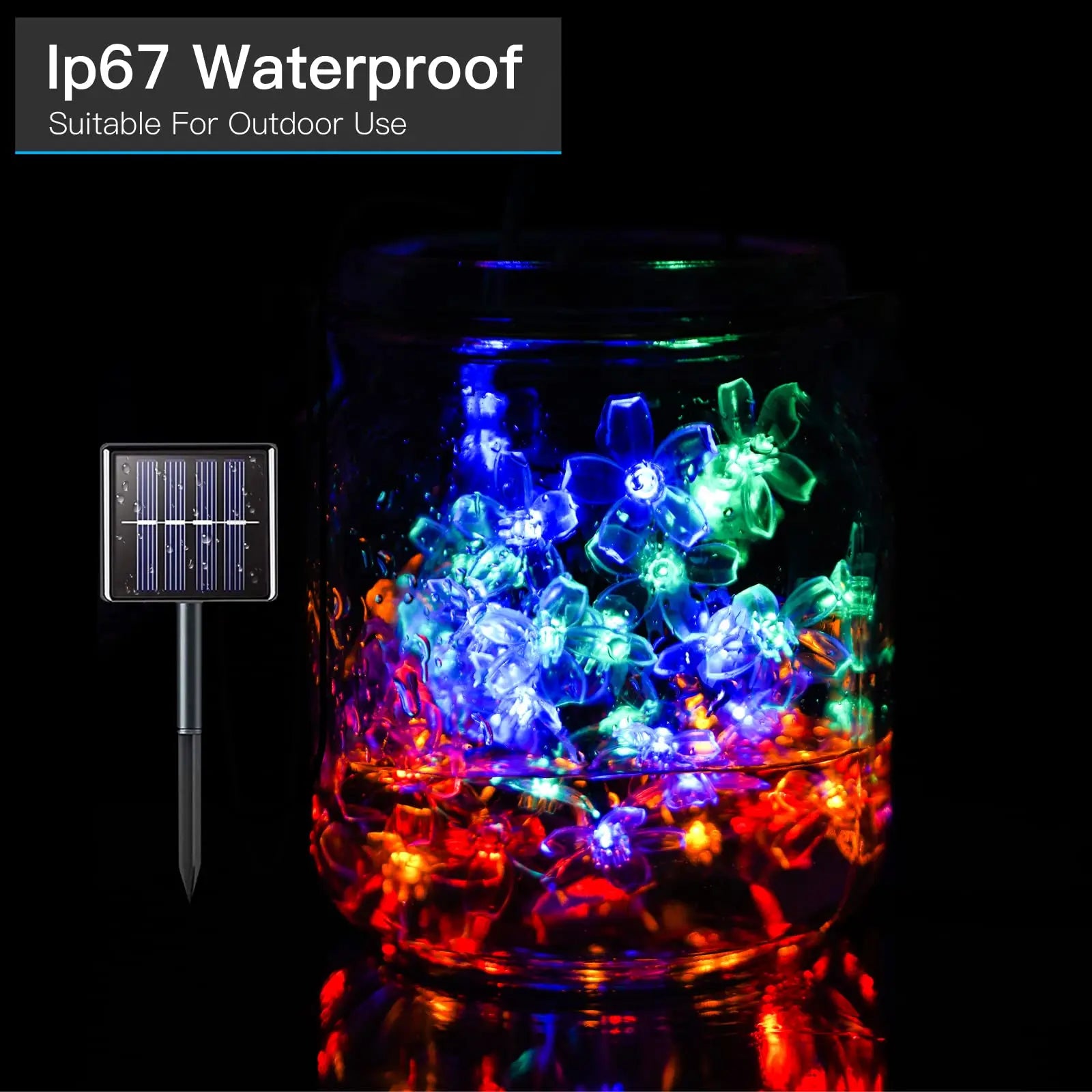 LED Solar Lights Outdoor Floral 5M/7M/12M String Flower Fairy Lights Waterproof