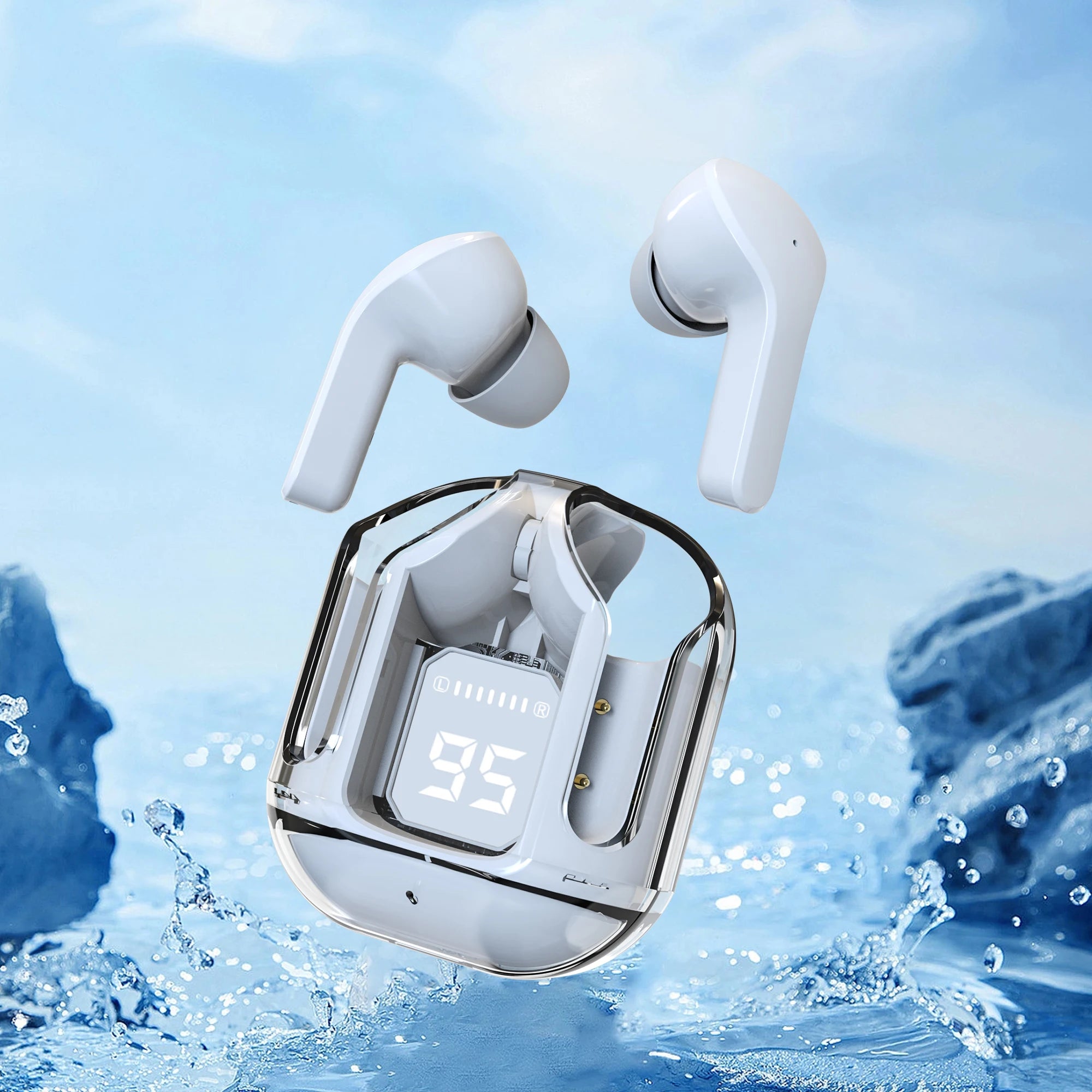 Wireless Tws Earphone Transparent Case in-ear Earbuds Wireless BT5.3 Earphones