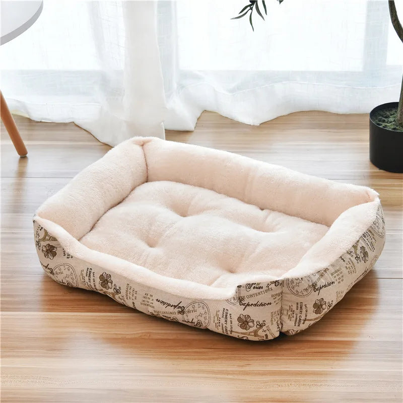 Dog Sofa Bed Bed for Dog Cat Pet Square Plush Kennel Medium Small Cushion Dog Bed House