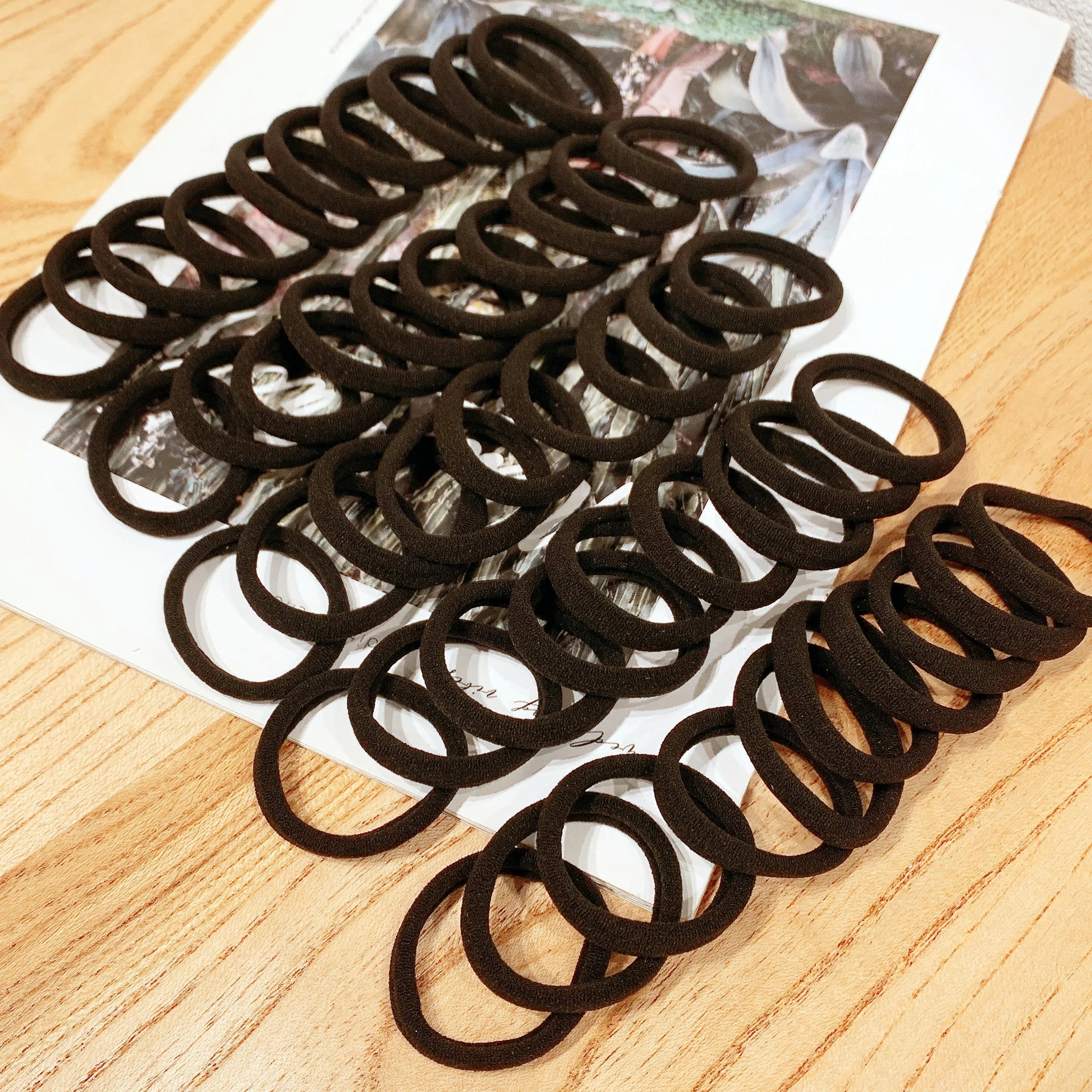 50/100pcs Black Hair Bands for Women Girls Hairband High Elastic Rubber Band