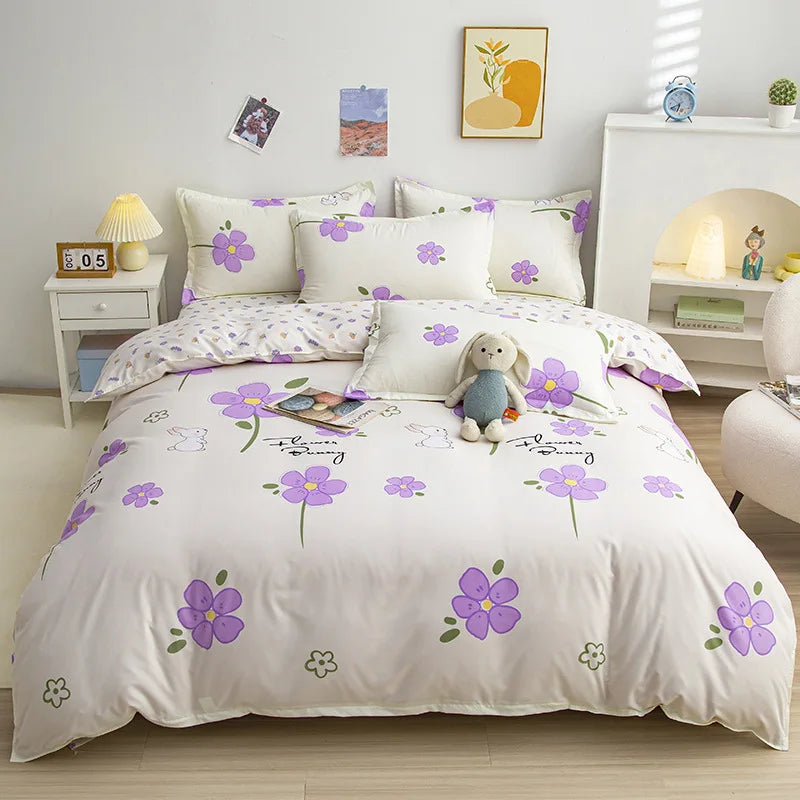 Cartoon Print Duvet Cover 220x240 Quilt Cover AB Double-sided Comforter Covers