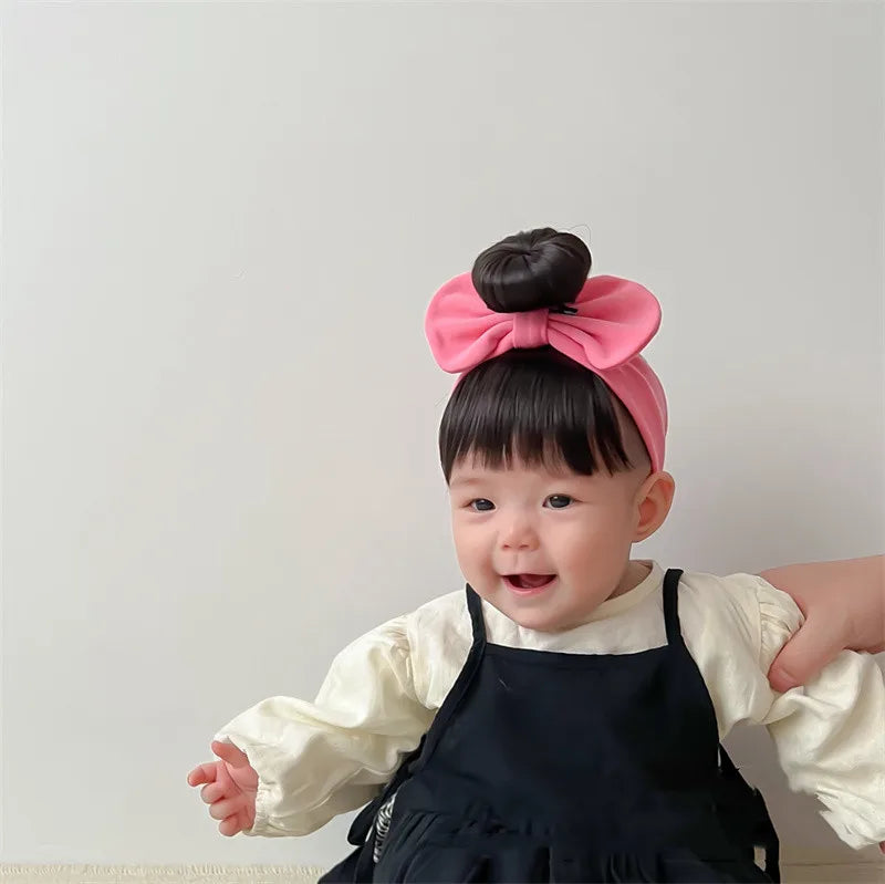 New Year Christmas Infant Baby Girl Hair Accessories Wig Hat 0-1Y Newborn Children Kids Girls Bow Cosplay Headbands Headwear