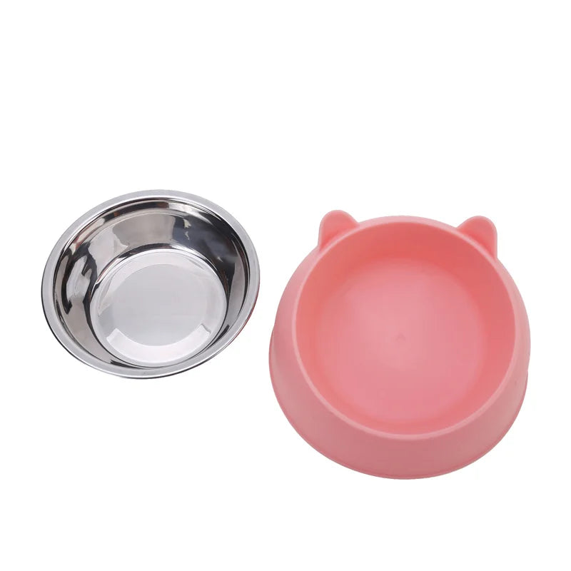 100ML Cat Dog Bowl 15 Degrees Raised Non Slip Puppy Base Cat Food Drinking Water Feeder Tilt Safeguard Neck Pet Bowl Accessories