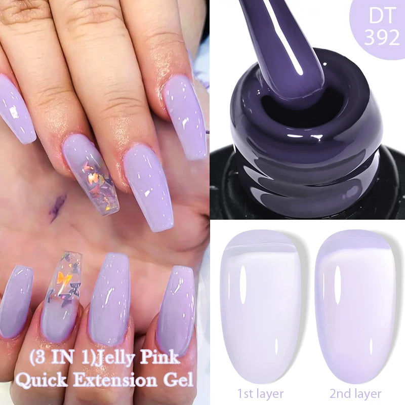 7ml Non Stick Hand Solid Extension Nail Gel Nude Pink White Extension Gel Glue