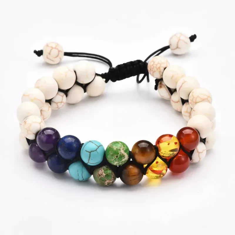 Chakra Bracelet Healing Crystals Yoga Stone Beads Bracelets Meditation Relax Anxiety Bangle for Womens Mens