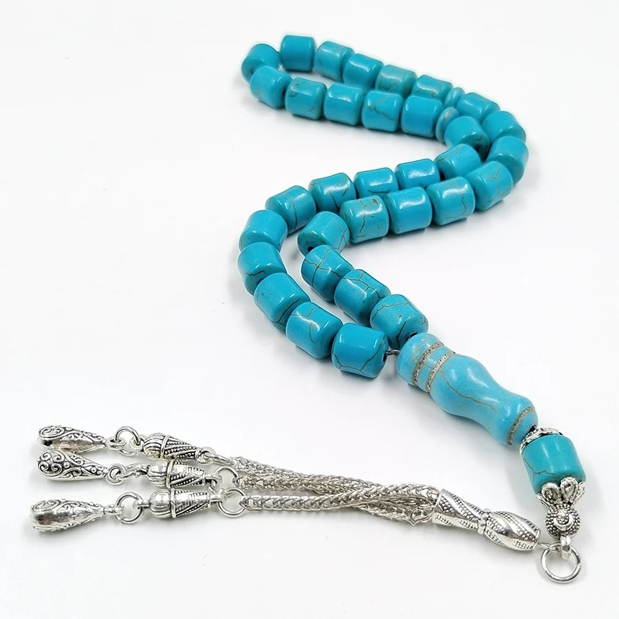 blue Turquoise Muslim Barrel type 33 45 51 99 100 Prayer Beads bracelet