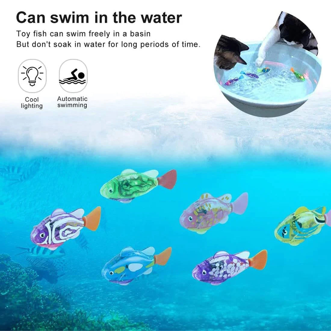 Luminous Induction Electric Fish Playing in Water Toy Simulated Electronic Fish