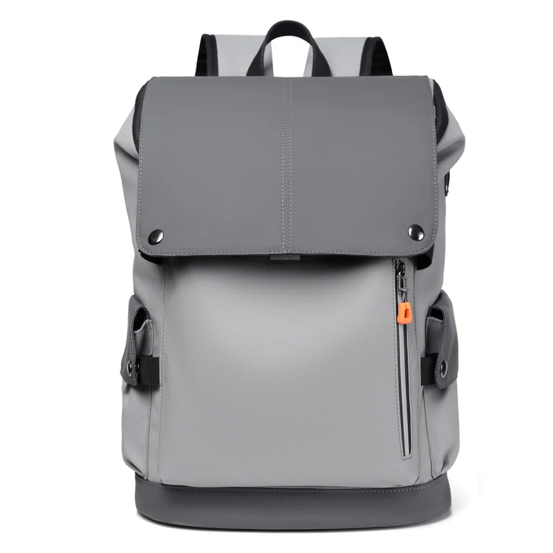 PU Leather Waterproof Men's Laptop Computer Backpack Large Backpack USB Charging