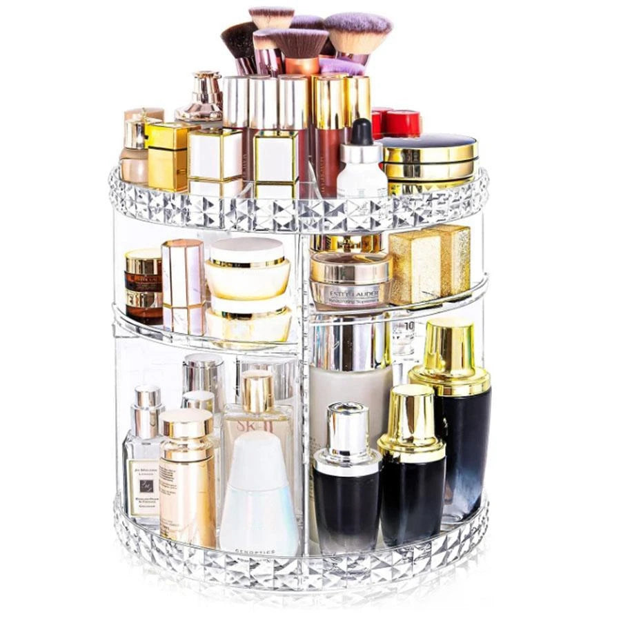 Cosmetic Organiser 360 degree rotatable adjustable cosmetic storage display case