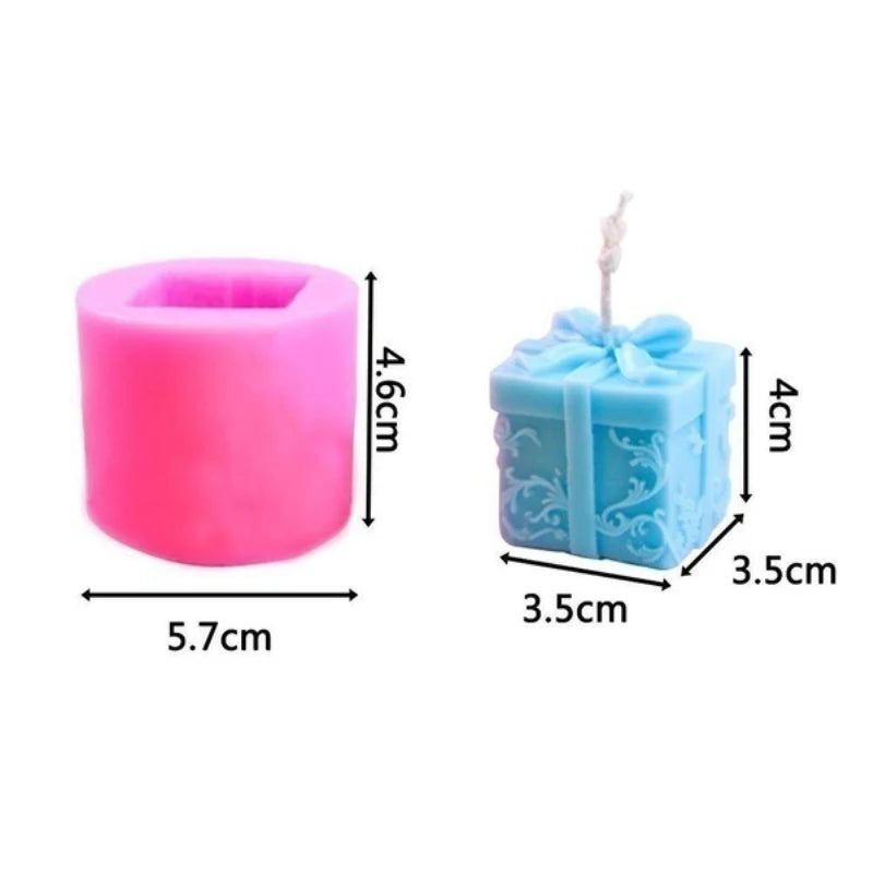 Silicone Candle Mould Gift Box Shape Aroma Candle Gypsum Mold for DIY Soap Making