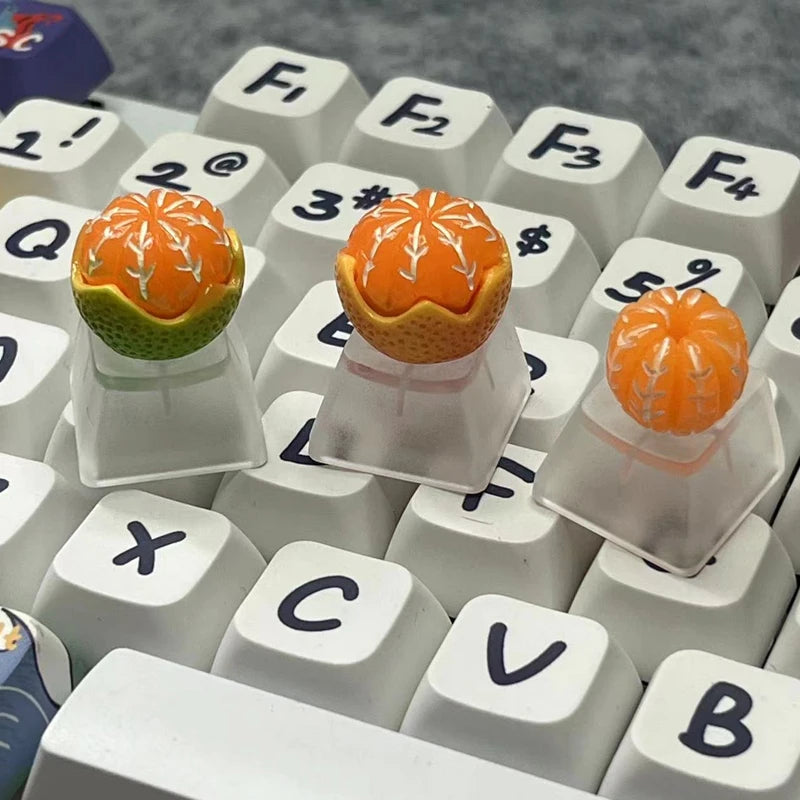 Fruit Orange Key Cap Transparent Creative Personalized 3D DIY Cross Axis Mechanical Keyboard R4 Esc Key Cap