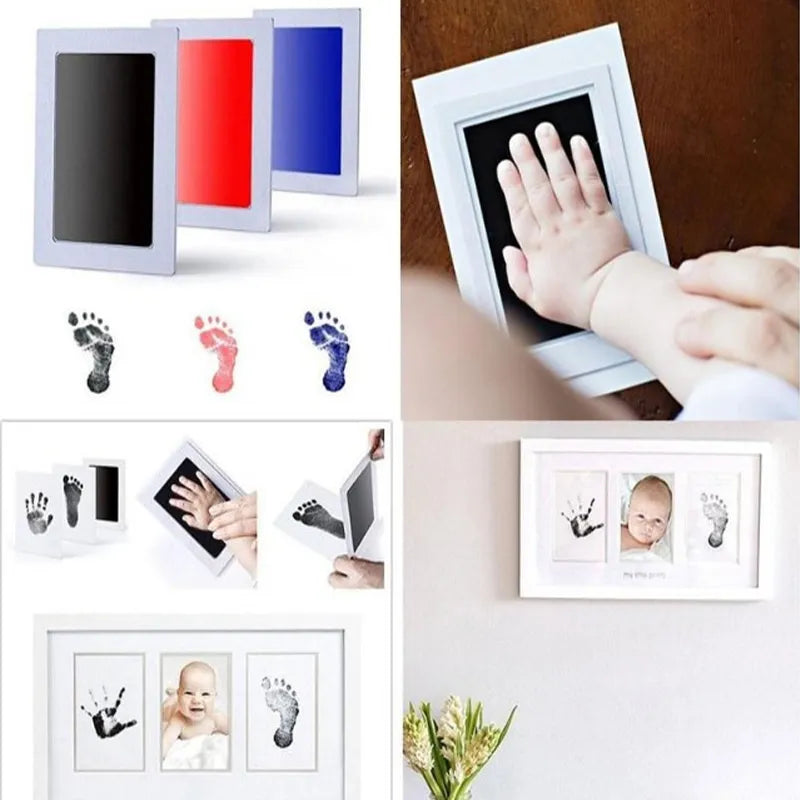 Newborn Baby DIY Hand And Footprint Kit Ink Pads Photo Frame Handprint Toddlers Souvenir Accessories Safe Clean Baby Shower Gift