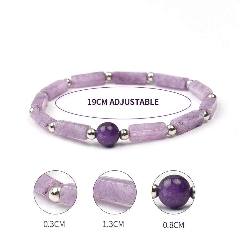 Natural Amethysts Bracelet Body-purify Slimming Healing Stone Bracelets For Women Men Loss Weight Yoga Meditation Jewelry Gifts