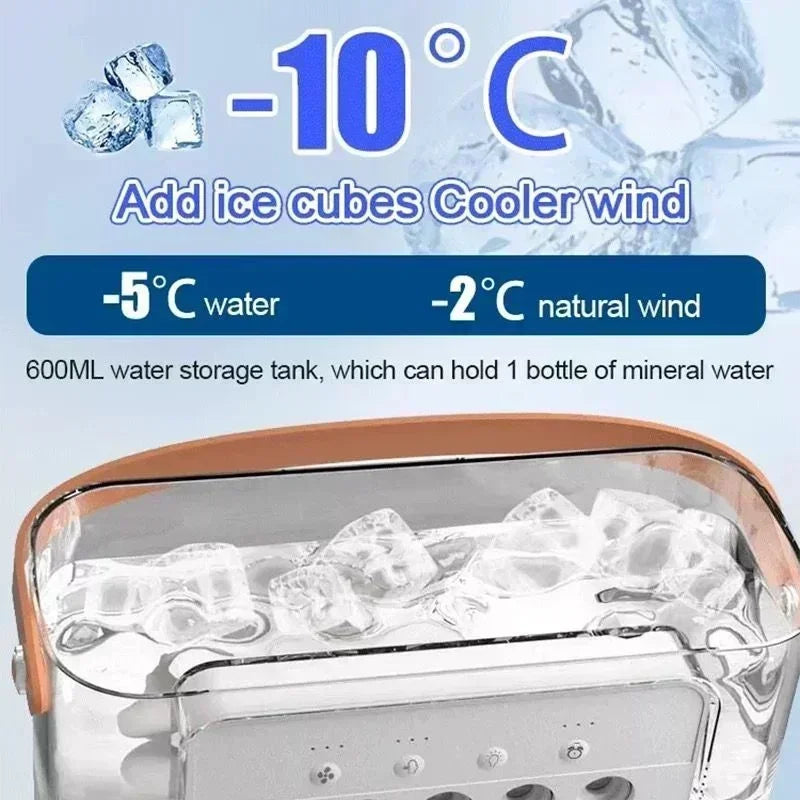 Portable 3 In 1 Fan AIr Conditioner Small Air Cooler LED Night Lights Humidifier