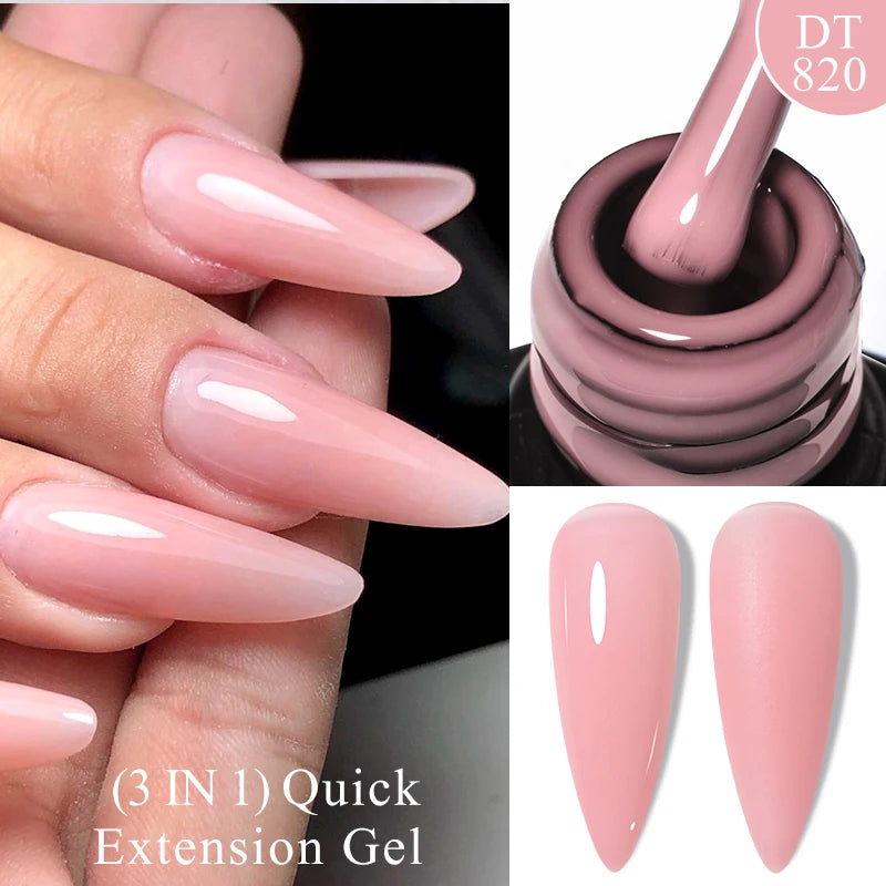 7ml Non Stick Hand Solid Extension Nail Gel Nude Pink White Extension Gel Glue