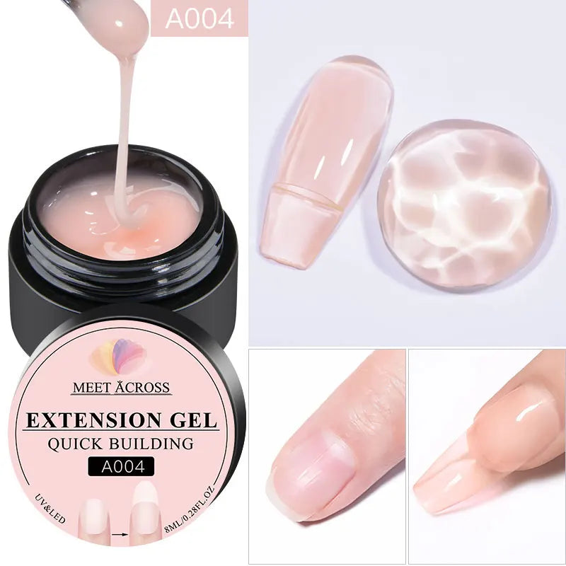 7ml Non Stick Hand Solid Extension Nail Gel Nude Pink White Extension Gel Glue