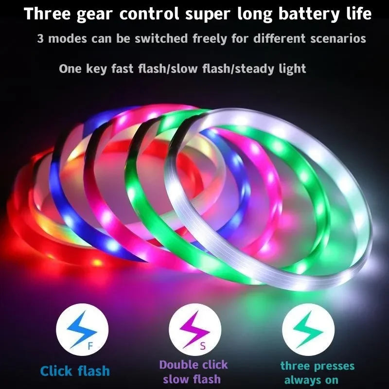 Led Luminous Light Dog Collar Usb Light PVC Waterproof Large Medium Small Dogs Collar