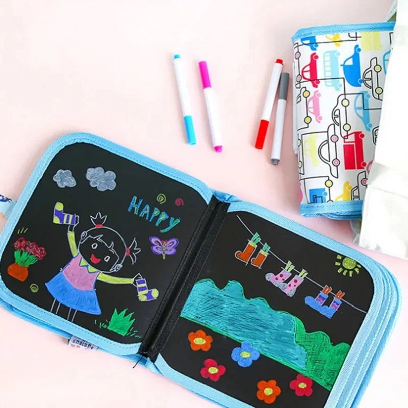 Children Magic Blackboard Educational Child Games Coloring Books Kids Toys  Erase Boards with Water Chalk Pens