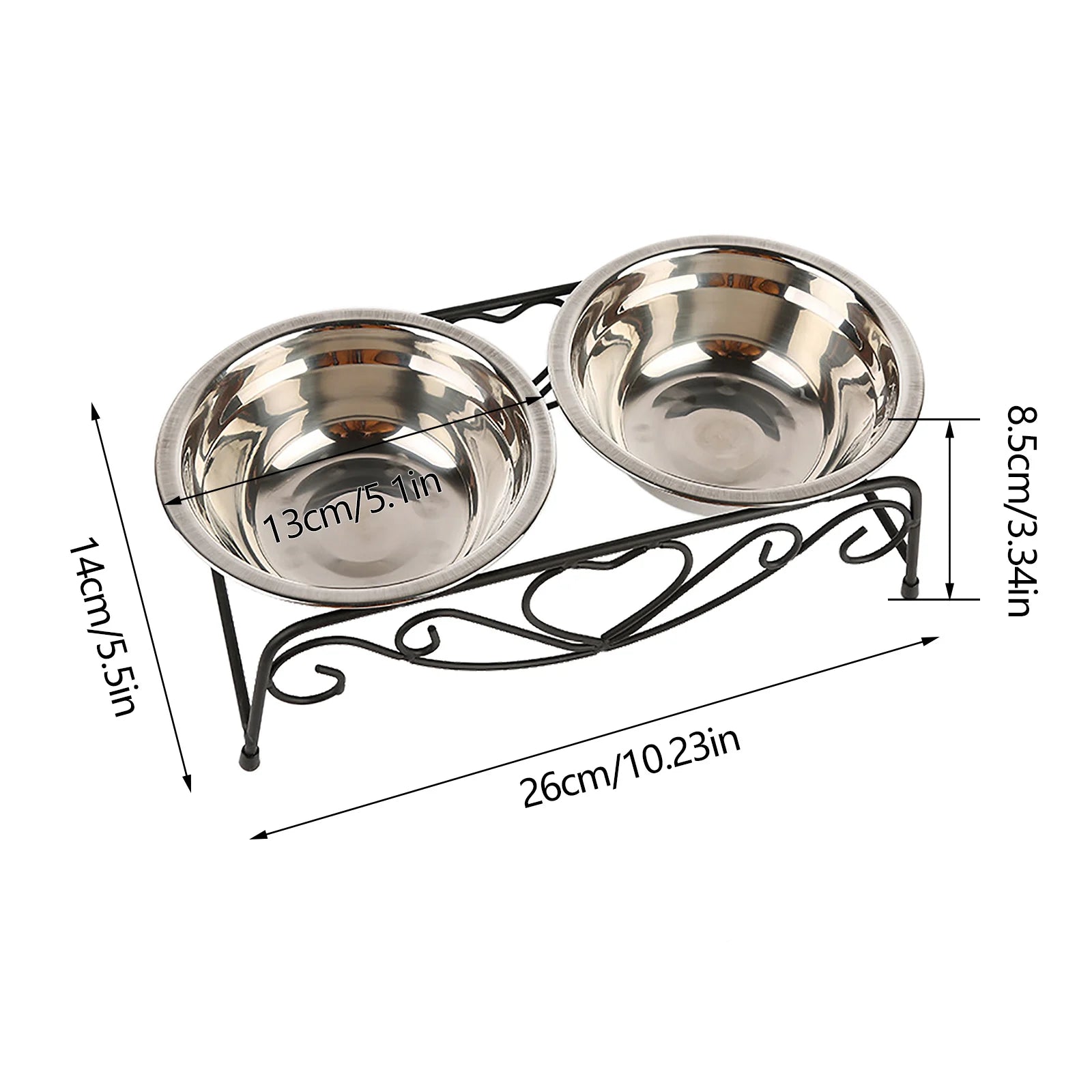 Feeding Bowl Cat Raised Feeding Bowl Double Feeding Bowl with Raised Stand Pet Feeding Bowl Ideal for Cats and Small Dogs, Feedi