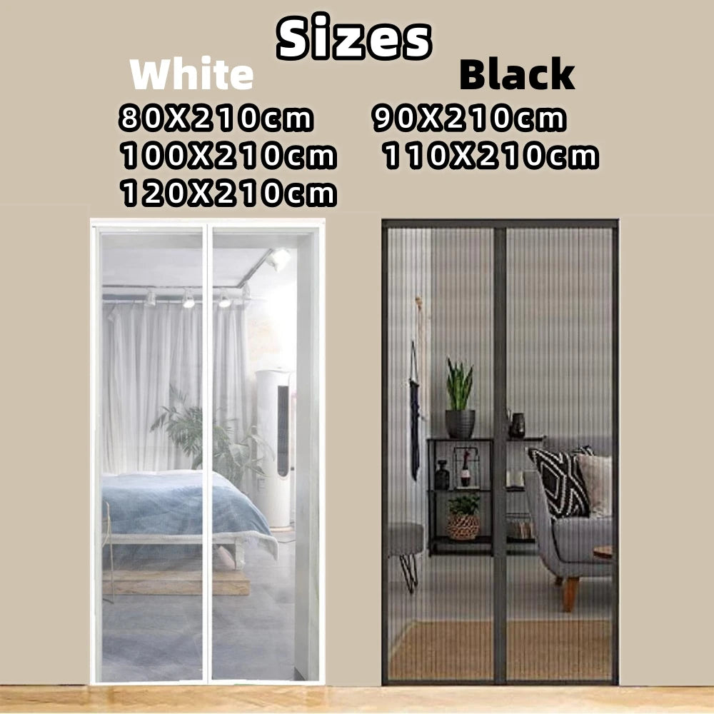 No Punching Magnetic Screen Door Curtain Anti Mosquito Insect Fly Bug