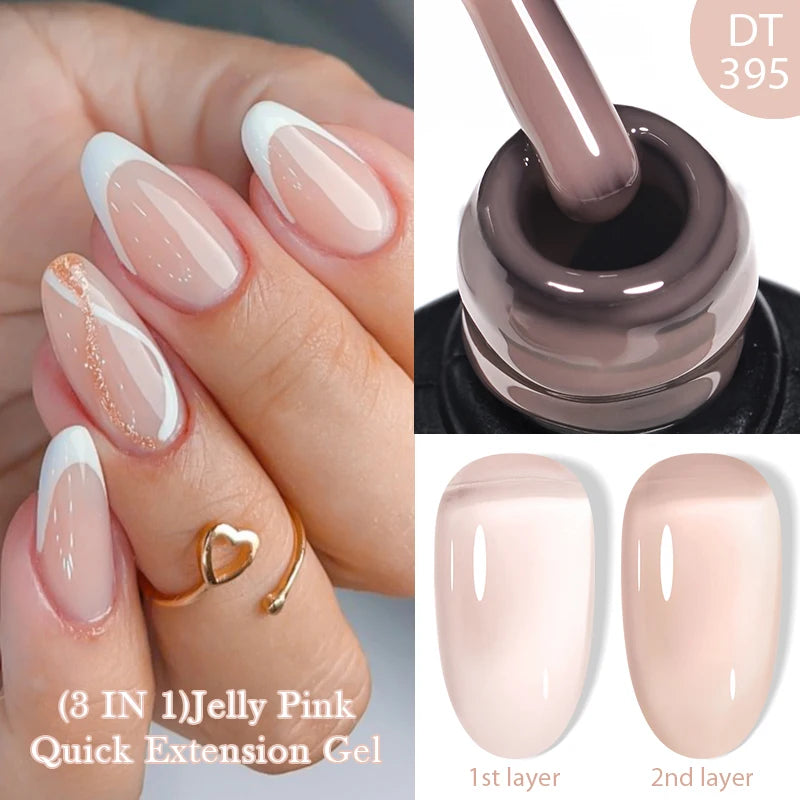 7ml Non Stick Hand Solid Extension Nail Gel Nude Pink White Extension Gel Glue