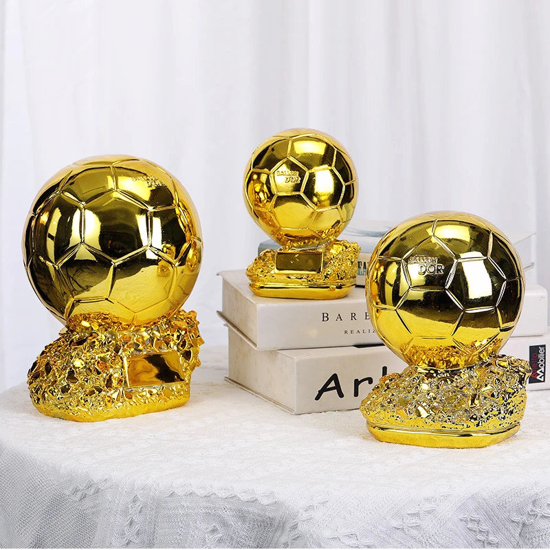 25cm Golden Ballon Football Excellent Player Award Competition Honor Reward Spherical Trophy Customizable Best Gift Home Decor