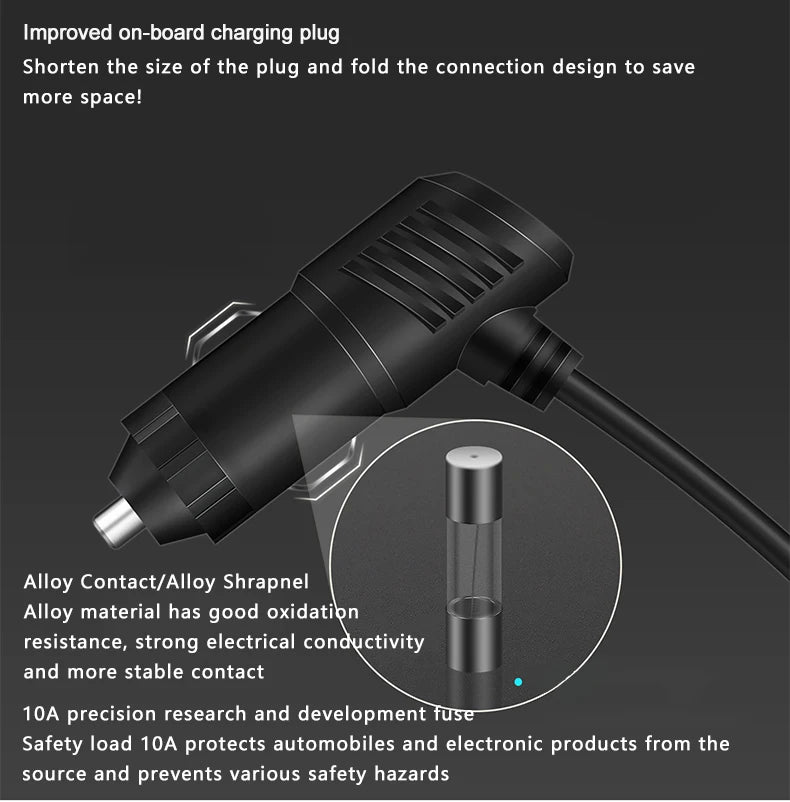 Car Charging Adapter One Two Three Conversion Head with USB+PD Extended