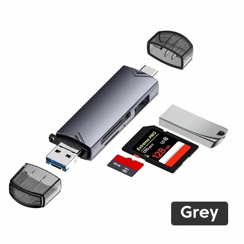 6 In 1 Multifunction Usb 3.0 Card Reader U Disk Type C/Micro Usb/Tf/Sd Flash Drive Memory Card Reading Adapter Phone Accessories