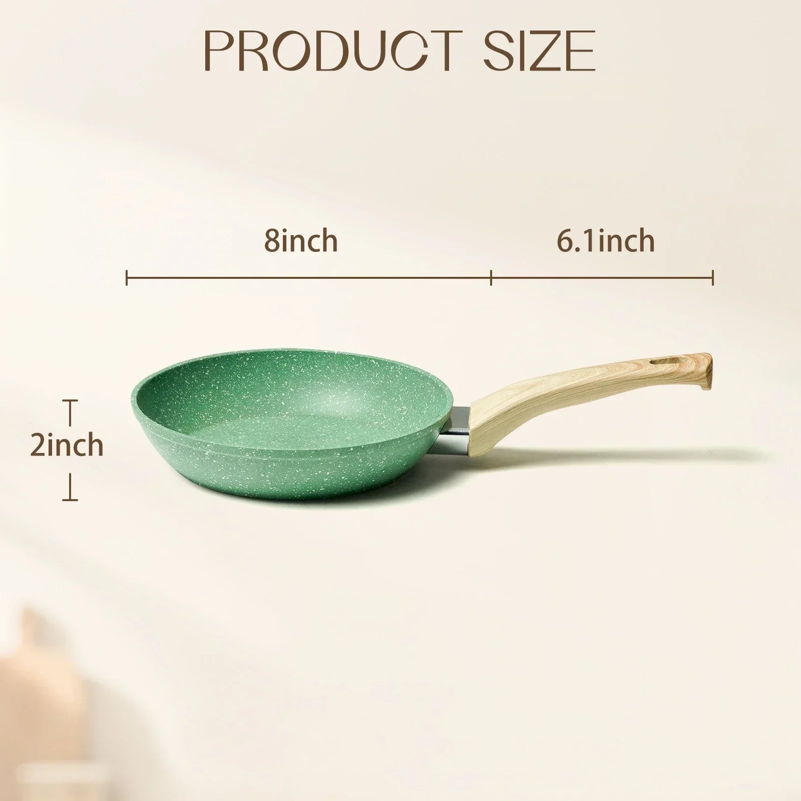 Kitchen 8/9.5/11inch Frying Pan Nonstick Non-toxic Healthy Stone Cookware