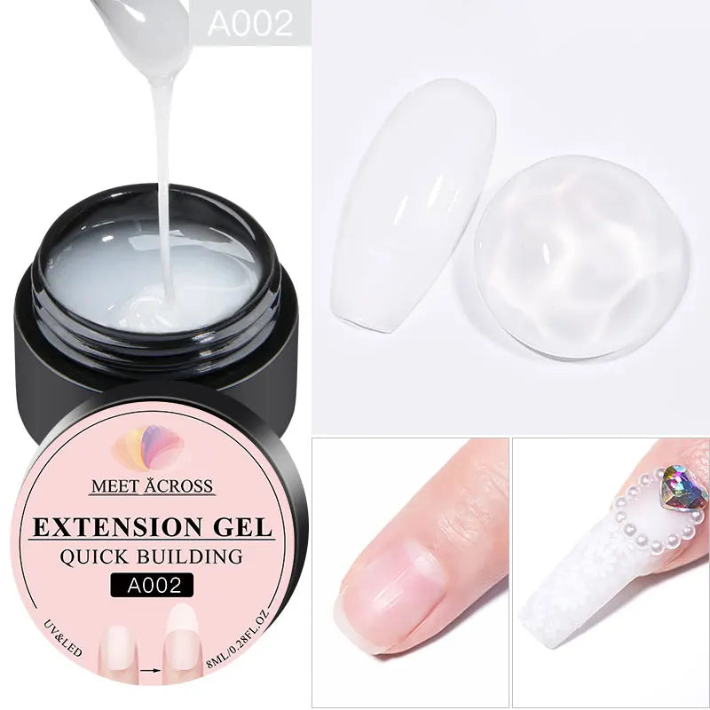 7ml Non Stick Hand Solid Extension Nail Gel Nude Pink White Extension Gel Glue