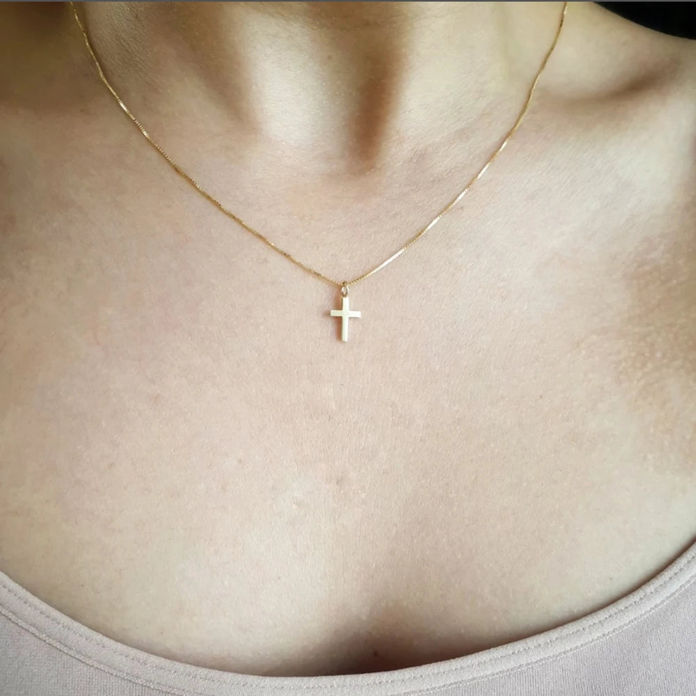 Cross chain pendant minimalist Christian necklace elegantcasual pendant necklace