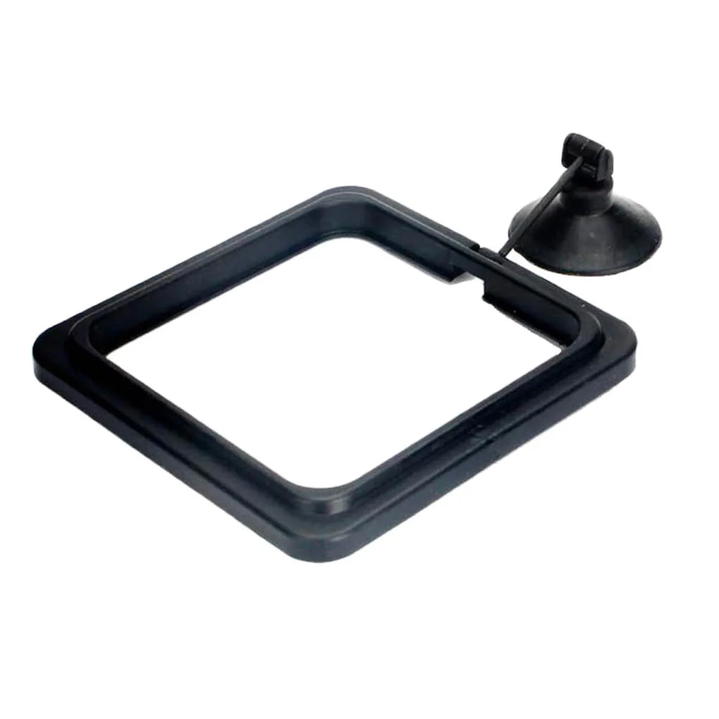 Aquarium Feeding Ring Fish Tank Station Floating Food Tray Feeder Square Circle Accessory Fish Food Feeder Suction Cup Black