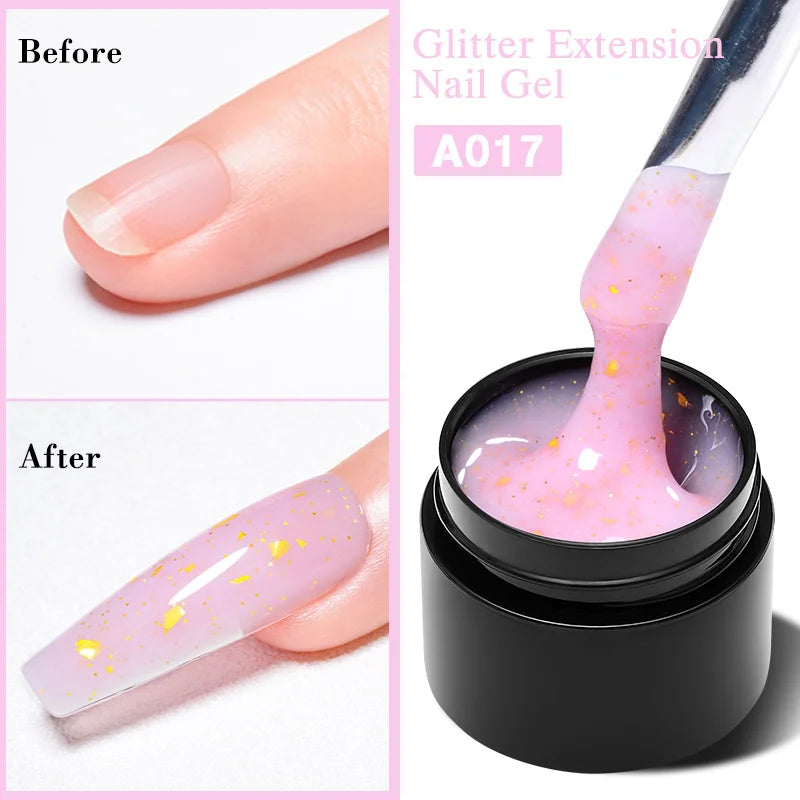 7ml Non Stick Hand Solid Extension Nail Gel Nude Pink White Extension Gel Glue