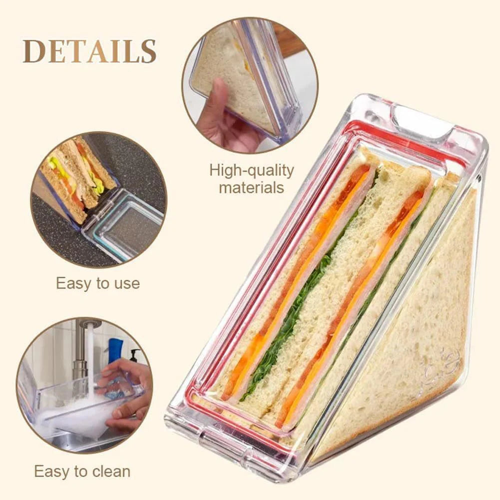 Cake Cheesecake Container Reusable Leak-Proof Triangle Sandwich Holder