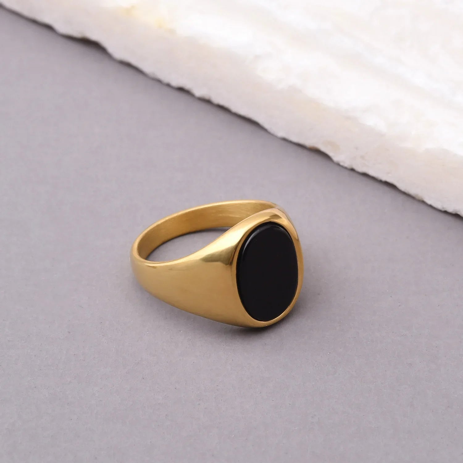 Men's/Women High Quality 316L Stainless Steel Onyx Rings