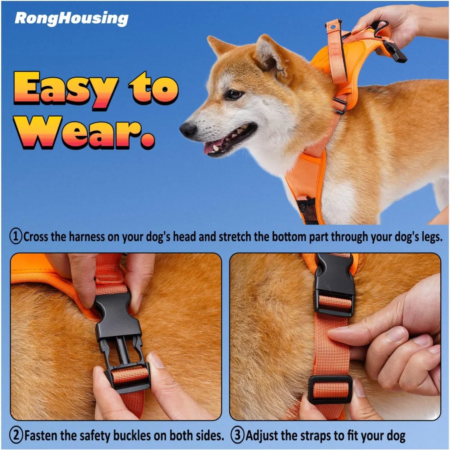 Dog Vest Harness and Retractable Leash Set All-in-One. Automatic Anti-Burst Impact