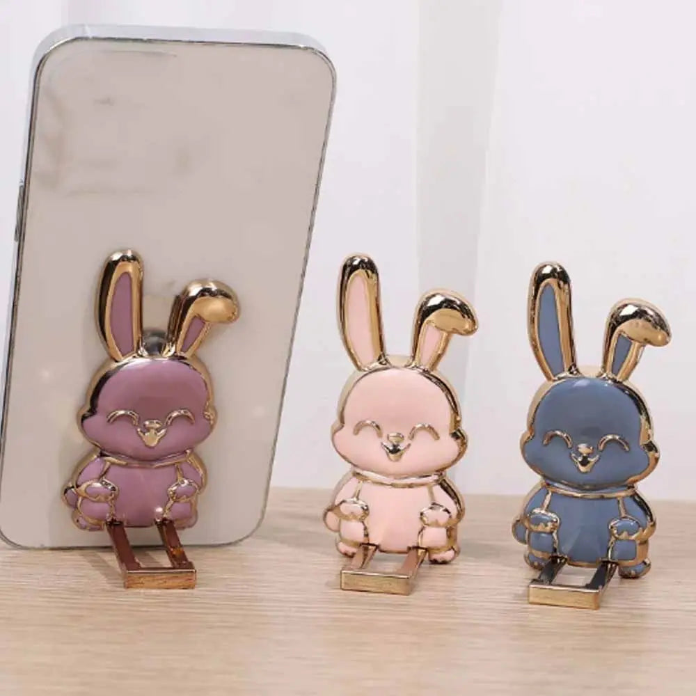 Portable ABS Bunny Finger Ring Holder Mobile Phone Holder Foldable Phone Finger Ring Holder Phone Back Sticker Pad