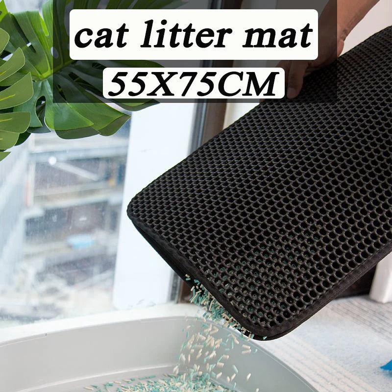 Cat Litter Mat Waterproof Double Layer Pet Litter Box Mat Pet Toilet Cat Mat Nonslip Sand Cat Washable Mat Pet Clean Supplies