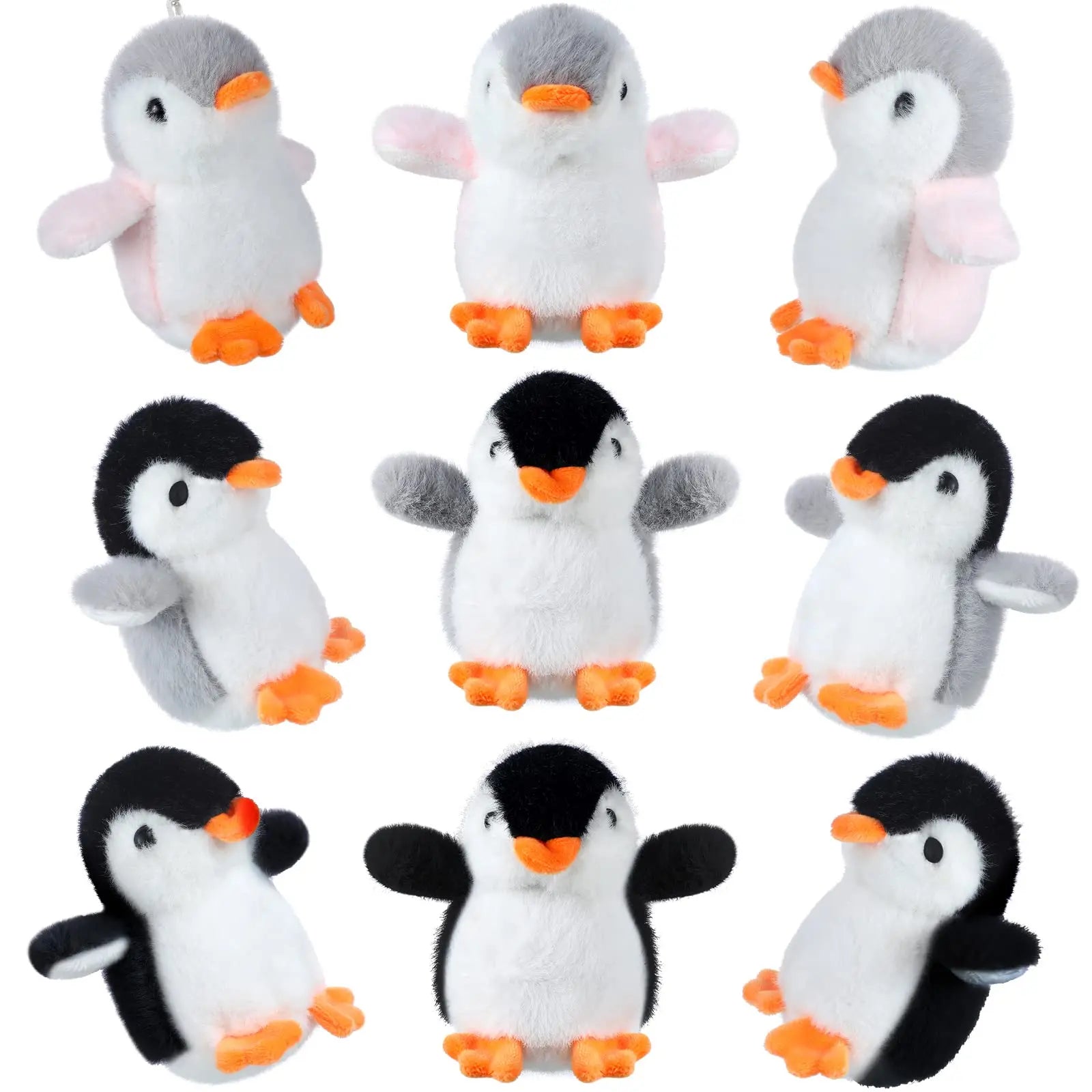 9-96Pcs Mini Stuffed Animal Penguin Plush Hanging Penguin Toys Small Penguin Keychain